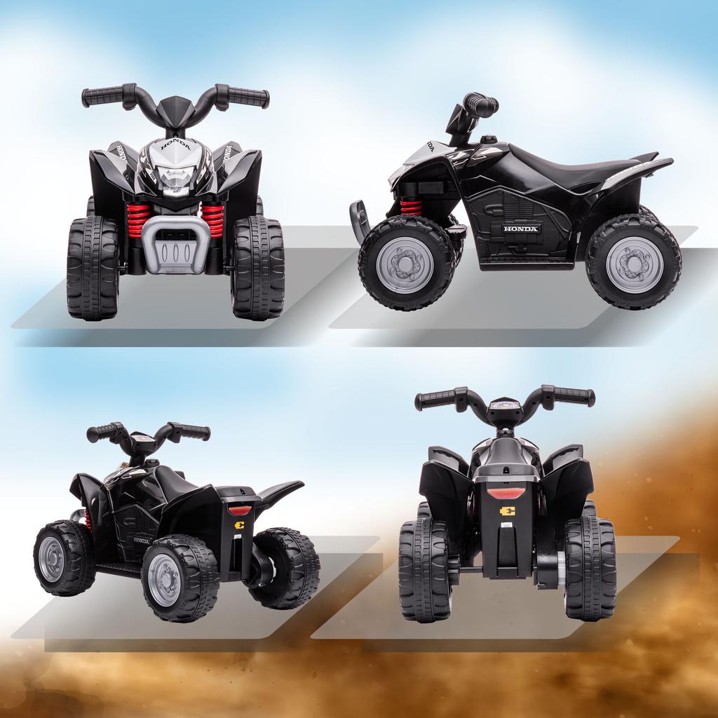 Electric Quad, Kids Quad, 2.8 Km/h, LED Headlight, for 1.5-3 Years, Black, 65.5 X 38.5 X 43.5cm