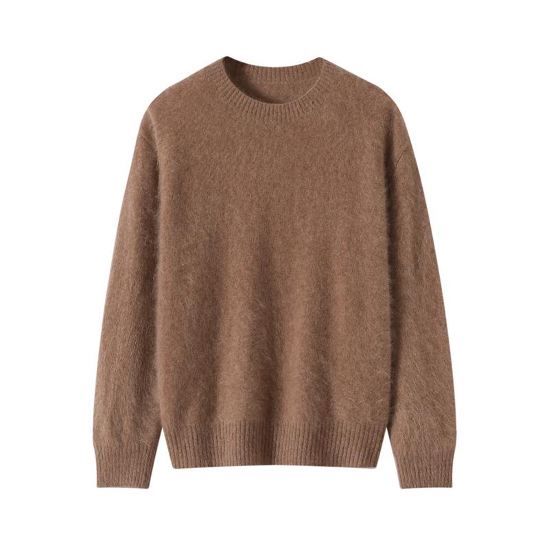 Women's Cashmere Long Sleeve Round Neck Sweater - Solid Candy Colors for Autumn/Winter