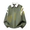 Men's New Style Lapel Cotton Hoodie Casual Jacket - Japanese Color Block Polo Shirt Style