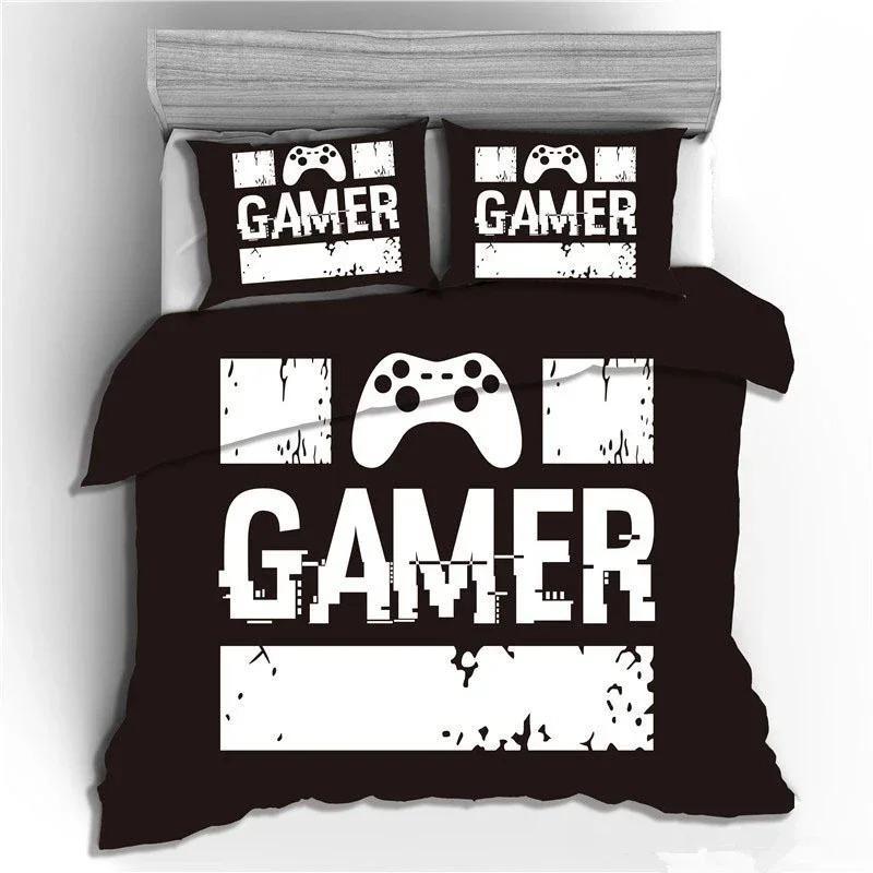 Gamepad Comforter Cover Gamer Bedding Set Teens Video Game Duvet Cover for Youth Boys Modern Game Controller Bedspread