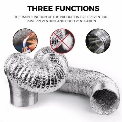 80/100/120/150/200 Mm Encrypted Aluminum Foil Ventilation Pipe Scalable Smoke Tube Kitchen Outlet Bathroom Exhaust Fan Hose