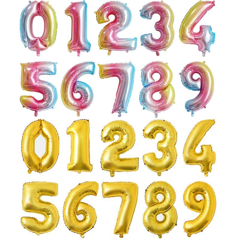 32 Zoll große Folien-Geburtstagsballons, Zahlenballonfiguren, alles Gute zum Geburtstag, Partydekorationen, Kinderballon, Geburtstagsluftglobos