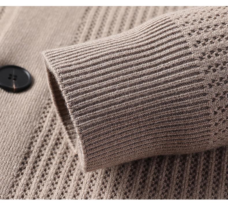 Men's Trendy Wool Knit Cardigan – Single-Breasted, Long Sleeve, Autumn/Winter Fashion Sweater