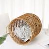 1 STÜCK Wäschekorb Schmutzwäsche Wäscheaufbewahrungskorb Holz Rattan Spielzeug Organizer Zuhause Tragbarer Kleinkram Aufbewahrungsbehälter Tumbler