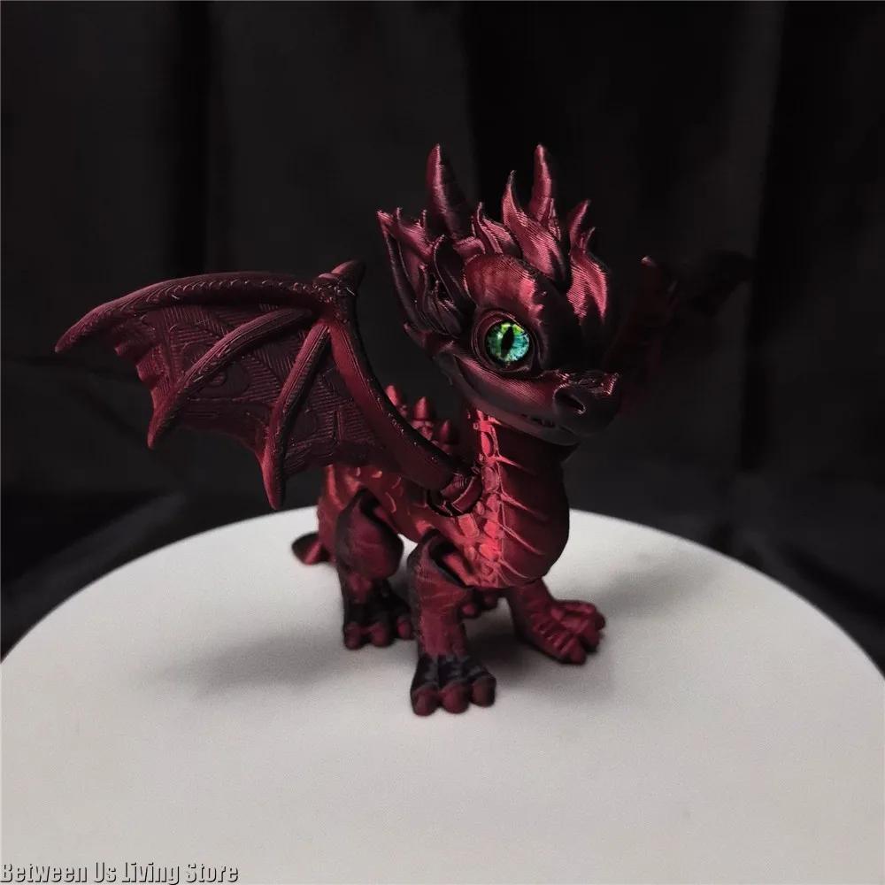 3d Printed Dragon Figurine Small Flying Dragons Multi-jointed Movable Desk Decoration Home Decor