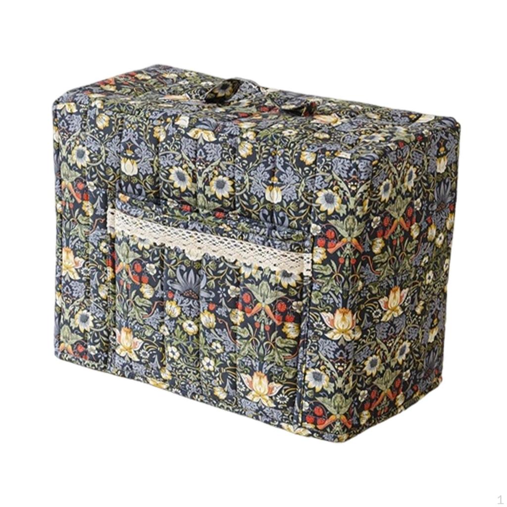Cover for Sewing Machine, Elegant Tool Storage Bag with Floral Print And Pocket.