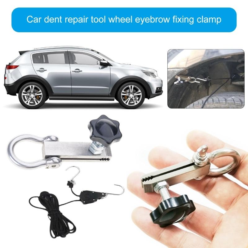 Vehicle Mudguard Dents Repair Tool Adjustable Clamp With/With Out Rope Option, Easy Installation Fit for Car Maintenance
