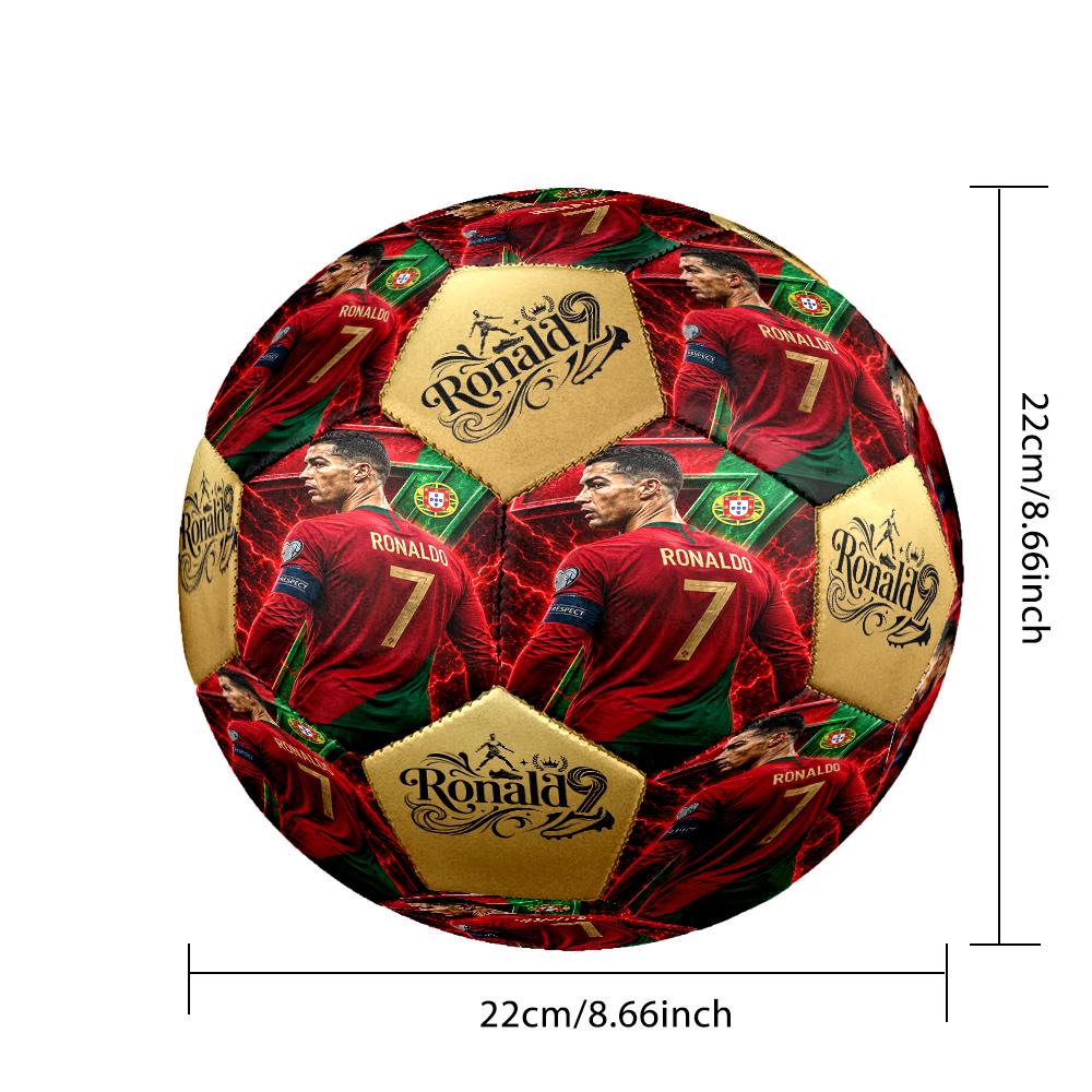 Ronaldo's Electric Journey Size 5 Football Machine-Stitched Indoor/Outdoor Universal Football Soccer Accessory