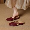 Krazing Pot SheepSkin Mules Round Toe Size 42 Low Heels Slip on Light Shoes Increased Hollow Style Pumps