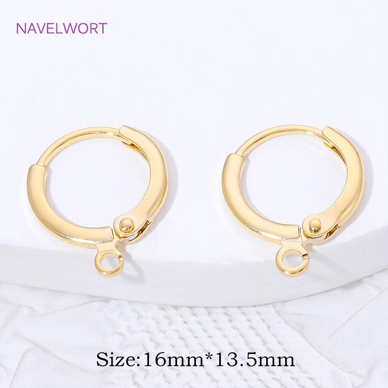 18K Gold Plated Brass Earring Clasps Earwires Findings,Hooks For Earrings,Accessories For Earrings,DIY Jewelry Making Supplies
