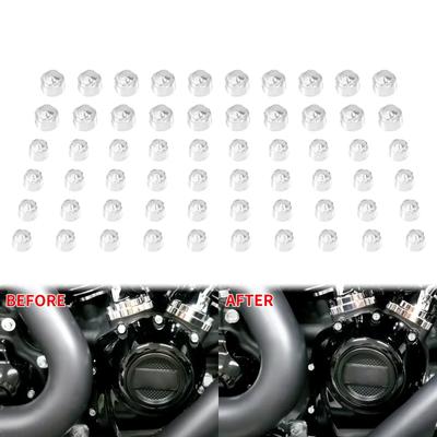 60PCS Motorcycle Engine Bolt Cap Screw Covers For Harley M8 Touring Electra Glide FLHX FLHR 2017-Up Softail Fat Boy FLHC 2018-Up