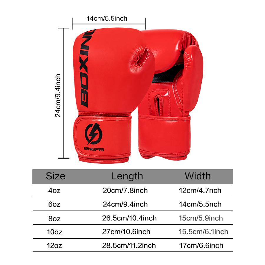 4 6 8 10 12oz Pánské Dámské Boxerské Rukavice Boxerské Tréninkové Soutěžní Bojové Rukavice Boxerské Rukavice na Trénink na Pytli Boxerské MMA
