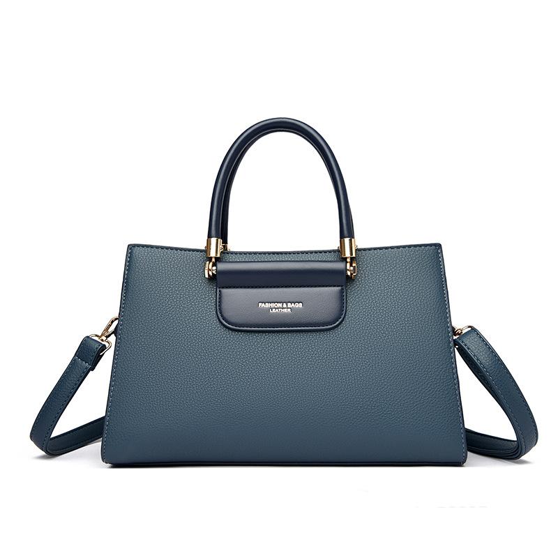 2026 Handbag New Fashionable Large Capacity Tote Bag Simple Contrasting Color Versatile Bag Daily Commuting Women's Shoulder Bag