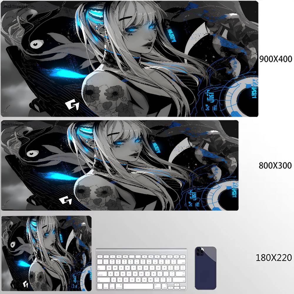Anime Mask Girl Mouse Pad YUki Aim Gaming Speed Mouse Mat Game Premium Mousepad Gamer E-Sports Desk Mat Computer Keyboard Mats2