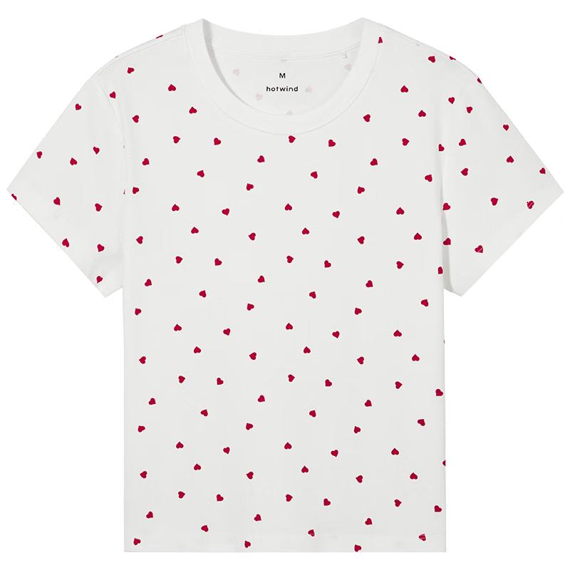 

Hotwind Women s Heart Print Slim Fit T-Shirt M