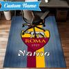 Custom Name Roma Football Crest Emblem Rug Game Carpet, Floor Mat for Bedroom Living Room Entryway Rug, Home Decor Idea Gift for Christmas Birthday