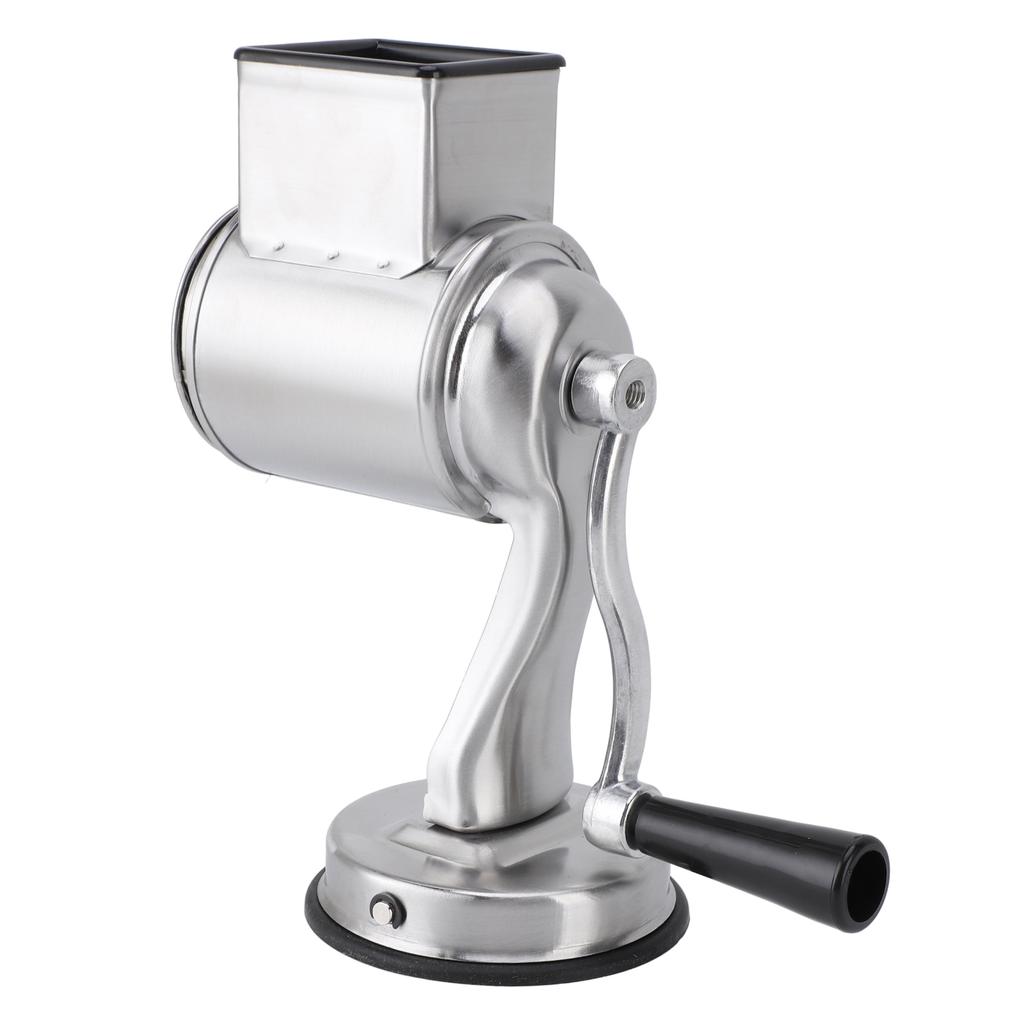 Manual Cheese Grater Shredder Stainless Steel Kitchen Hand Crank Grinder with 5 Interchangeable Blades and Handle for