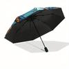 Stunning Butterfly Stained Window PanelUmbrella, Portable 3-Fold Compact Umbrella,Christmas Gift ES533