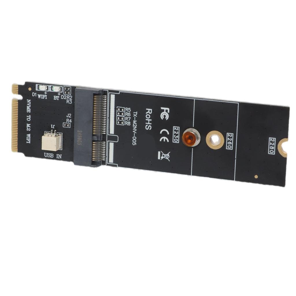 M.2 A+E Key To M.2 M Key Card Durable Stable M.2 A+E Key To M.2 M Key SSD Riser Card for Network Card M.2 SSD