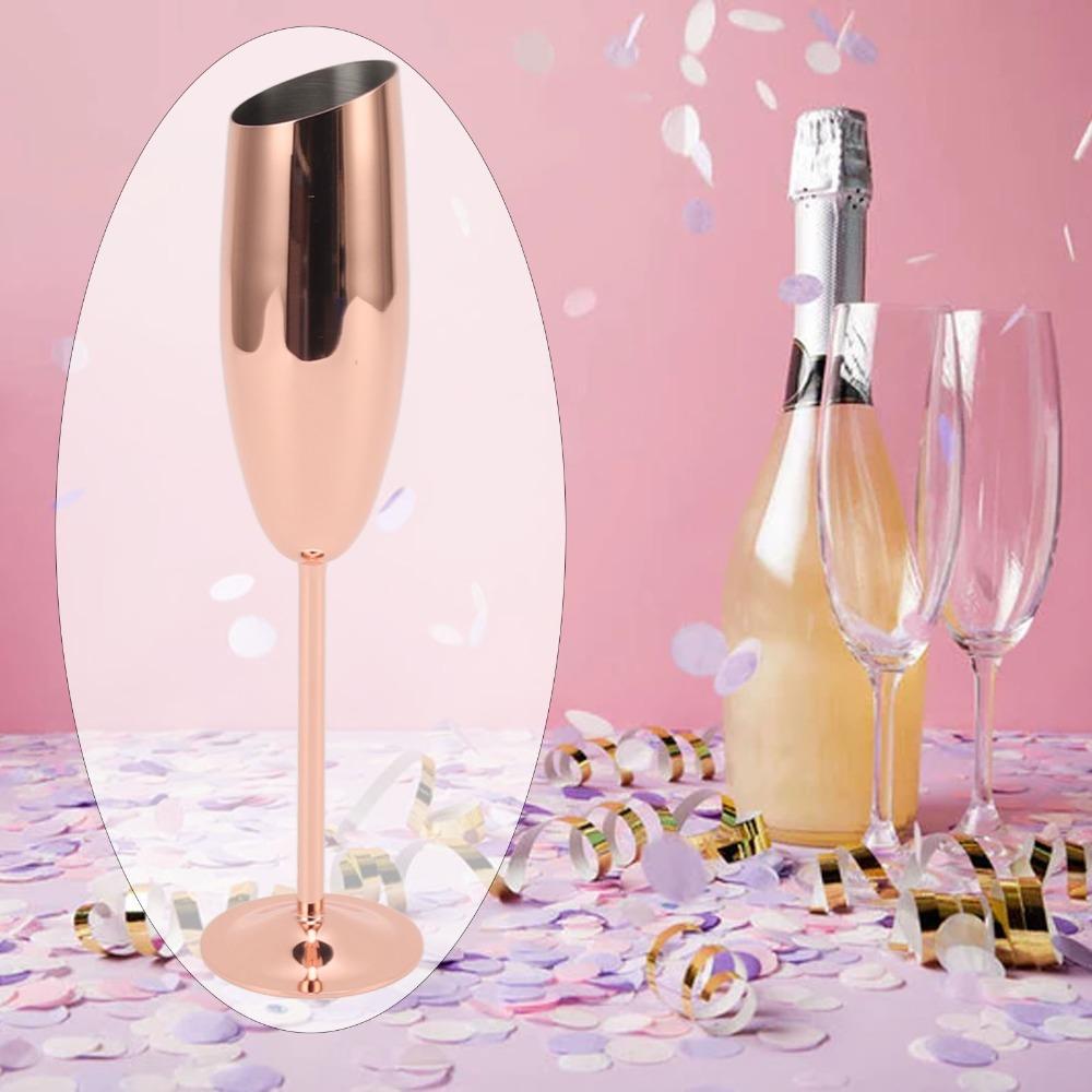 

Discolor Resistant Goblet Rust Proof Champagne Flutes Reusable Long Stem Cup Party