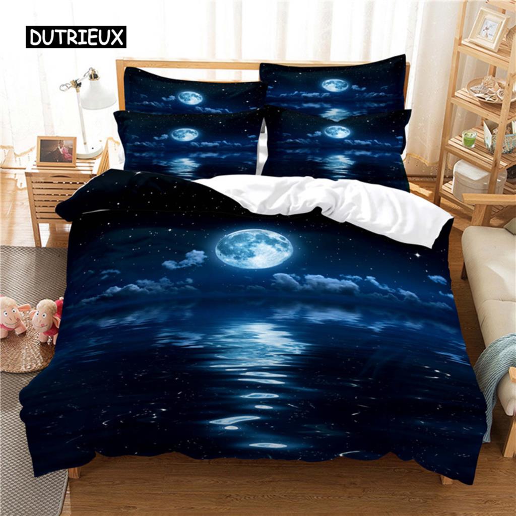 Sternennacht-Bettwäscheset, Bettbezug-Set, 3D-Bettwäsche, Digitaldruck, Bettwäsche, Queen-Size-Bettset, Modedesign