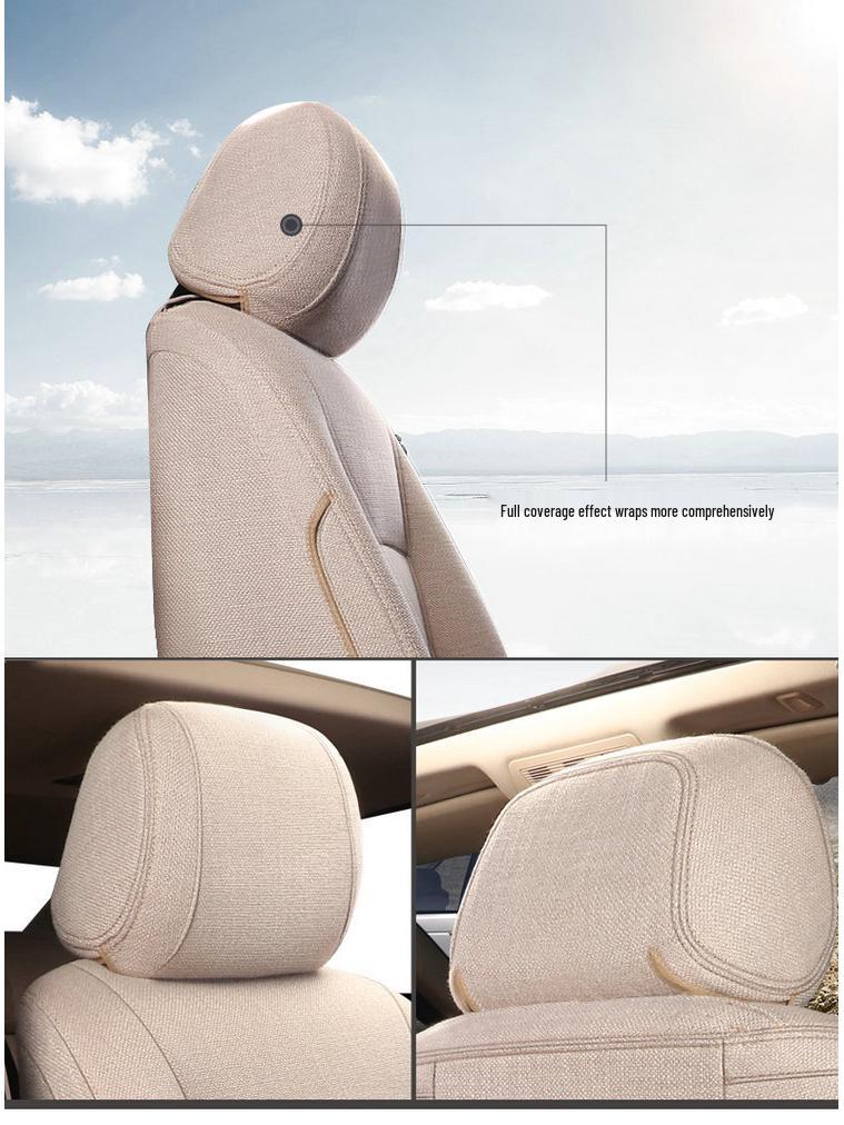 BMW 5 Series Universal Linen Car Seat Cushion - Full Coverage for New Models, 5-Seater Four Seasons Set.