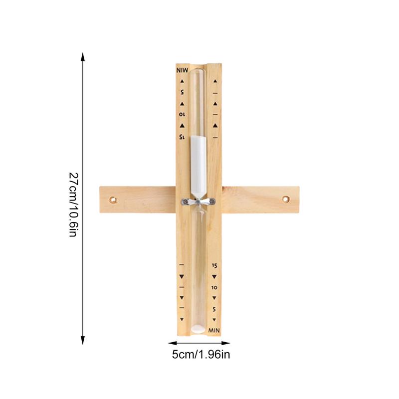 Wood Wall-mounted 15 Minutes Sauna Hourglass Timer Portable Rotating Accurate Scaled S-andglass Home Bathroom Bath Clock