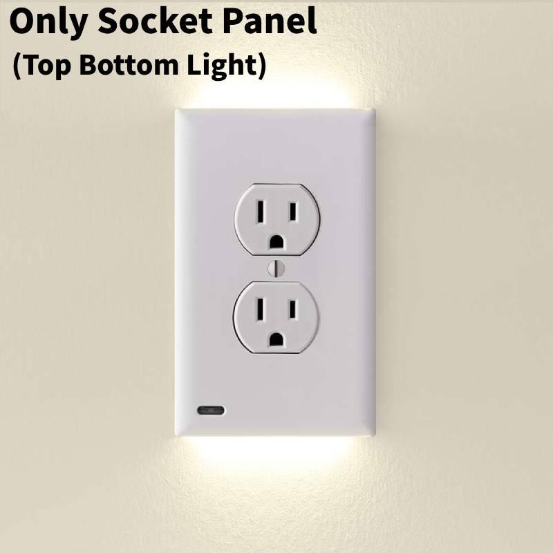 Outlet Cover Wall Socket Plate Double Led Night Light Sensor Coverplate Plug