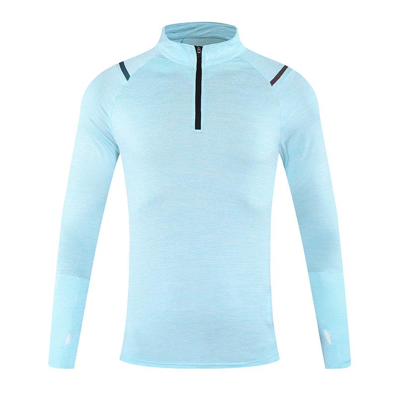 Men's and Women's Quick-Dry Cationic Running Jackets: Loose Fit, Stand-Up Collar, Long-Sleeve T-Shirts.