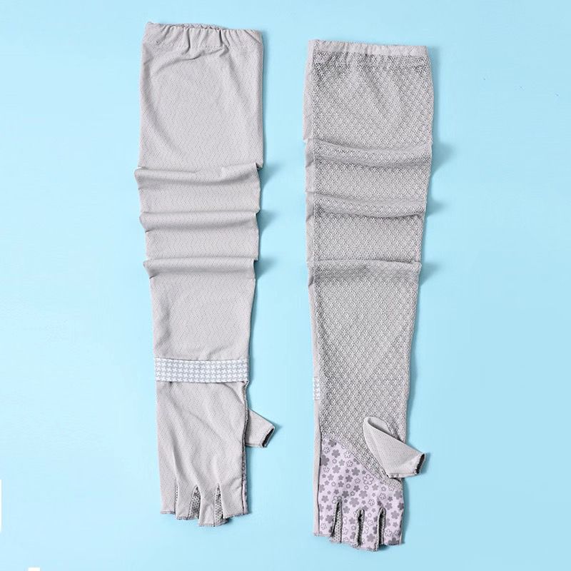 

Summer Women s Sun Protection Gloves Long Riding Touch Screen Non Slip Lace Ice Silk Exposed Five Finger Half Finger Sun-Proof Arm Sleeves Ice silk Long Dew five fingers Classy Ash One size