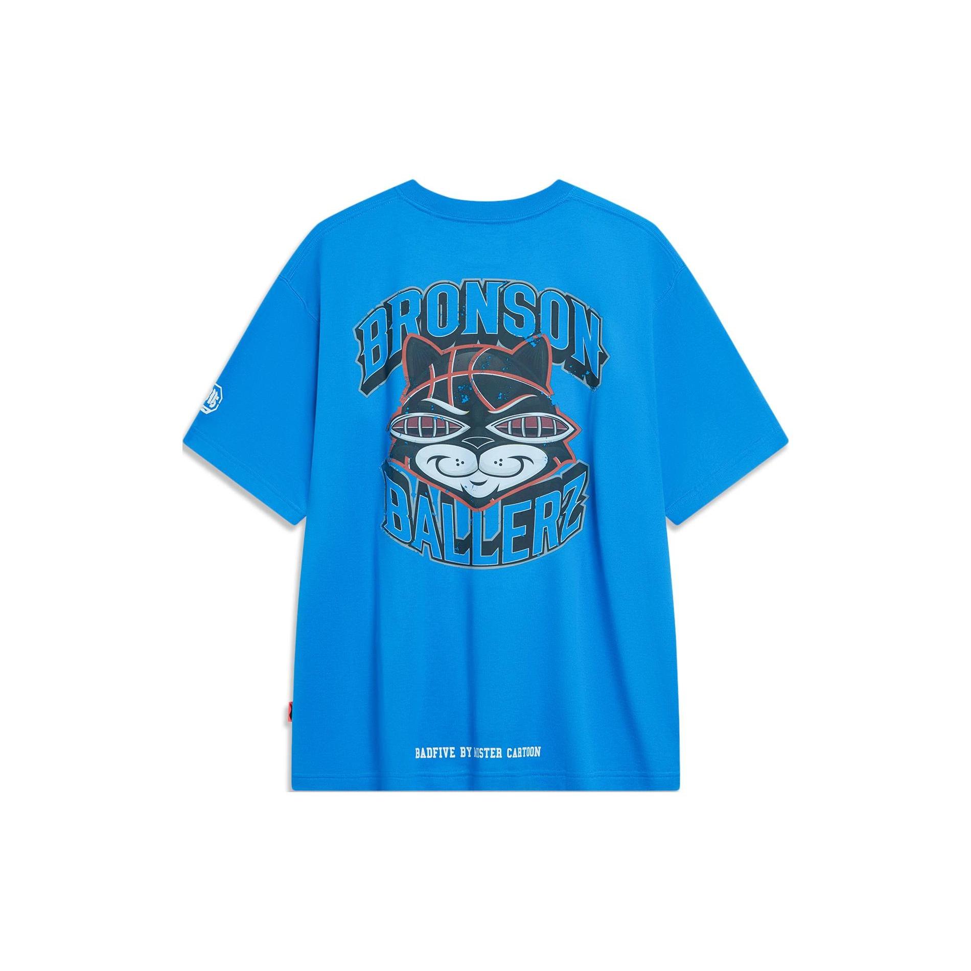Li Ning x MISTER CARTOON Badfive Футболка Унисекс Темно-Ярко-Синий AHST973-1 L