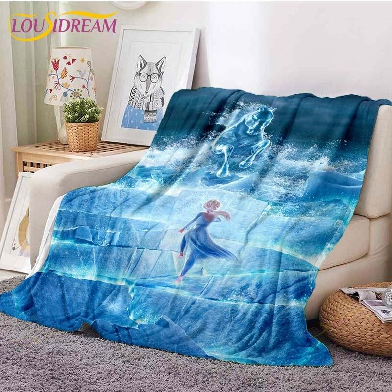 3D Cartoon Frozen Blanket Ultra Lightweight Soft Plush Flannel Throws Blanket for Sofa Bed Couch Best Office Gifts