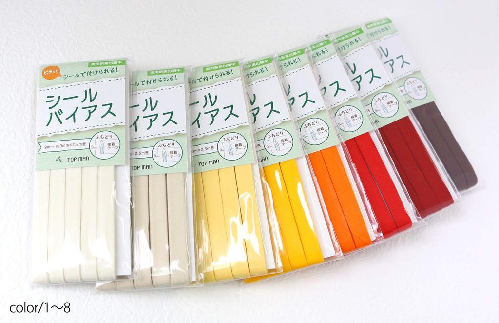 Topman Industries Seal Bias 9mm Banana Co., Ltd. Tape, Wide, Yellow, TM012-4