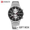 CURREN Herren Armbanduhr Wasserdicht Chronograph Herrenuhr Militär Top Marke Luxus Business Edelstahl Sport Männliche Uhr 8481