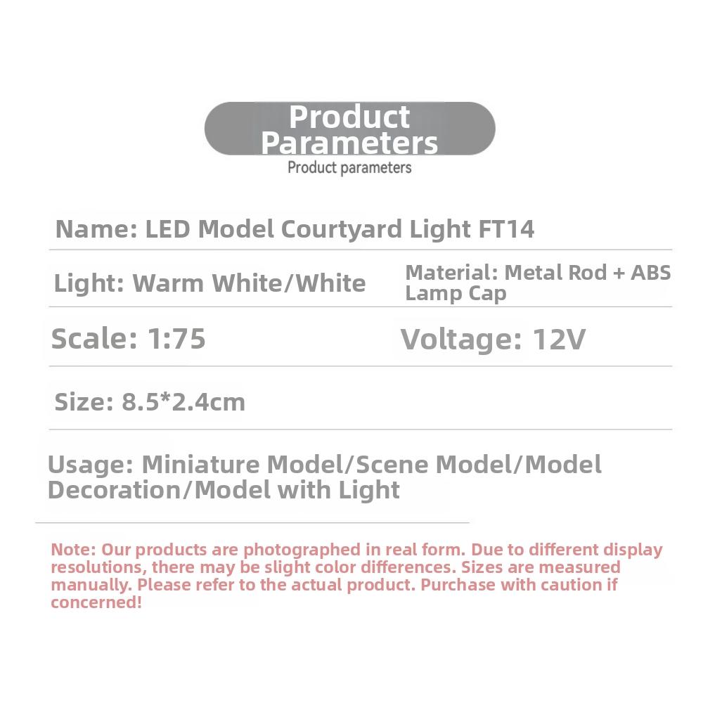 DIY Miniature Street Lamp White/Warm Light Park Lamppost High Light Layout Material