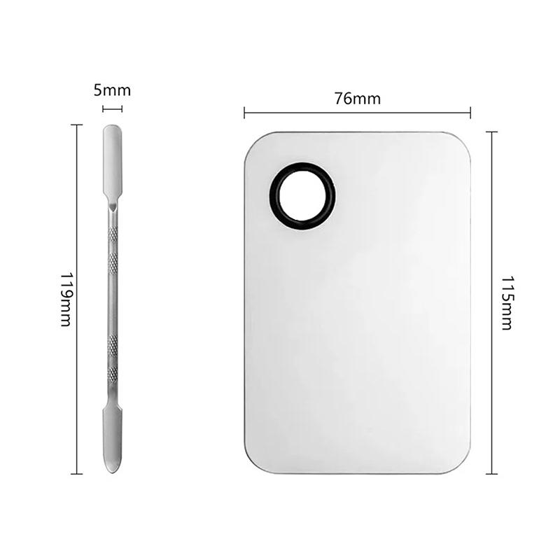 Stainless Steel Color Palette Cosmetic Coloring Tray Makeup Stick Ring Blending Palette Base Set