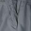 ZANZEA Womens Casual Solid Color Loose Commute Wide Leg Pants