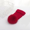 Hot Sale  Drop Shipping Hot Sale  Winter Warm Thick Fox Fur Pom Pom Fur Ball  Beanie Hat