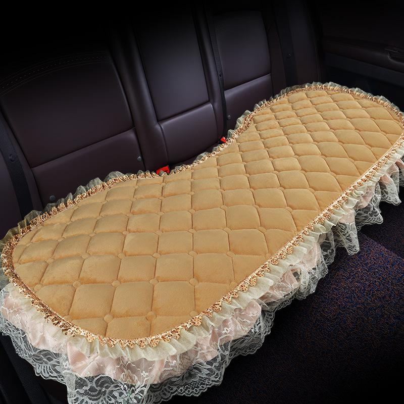 Uniwersalna antypoślizgowa pluszowa poduszka na fotel samochodowy z koronkowym wykończeniem na jesień i zimę