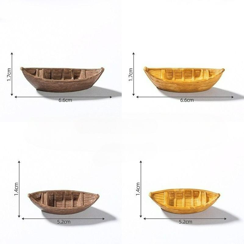 Mini Simulation Floating Boat Model Figurine Micro-landscape for Fish Tank Bonsai Landscaping DIY Decoration Aquarium Accessory