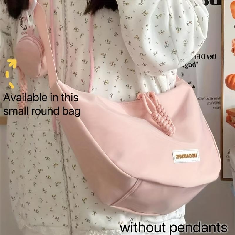 Small Casual Crossbody Bag Student Commuting Shoulder Bag with Headphone Coin Pocket
