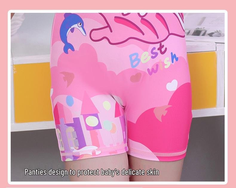 Korean Style Princess One-Piece Cartoon Swimsuit for Girls (Customizable)