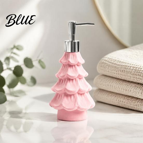 Bathroom Organizers And Storage Christmas Tree Soap Dispenser Flocking Effect Refillable Lotion Modern Pump for Guest Bottle Reusable Dispenser