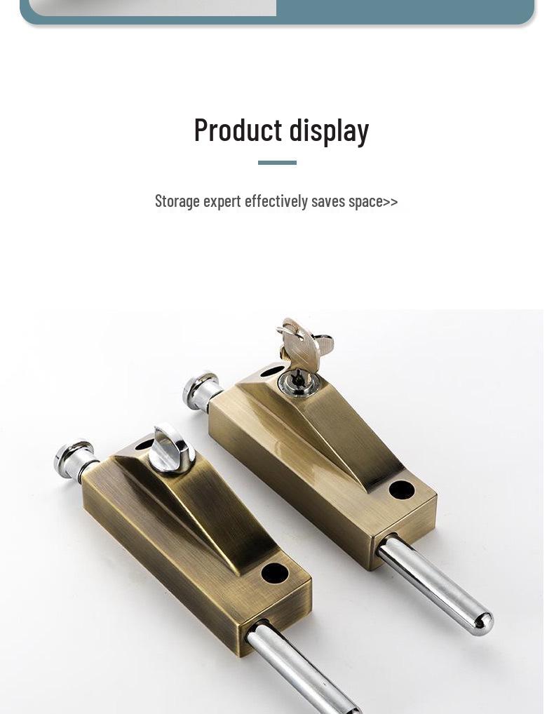 Zăvor cu cârlig din aliaj de aluminiu pentru podea și ușă rotativă din lemn