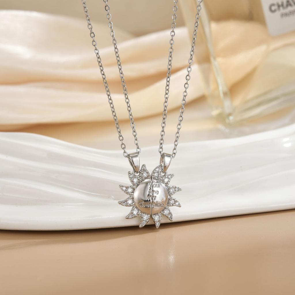 LATS Nova Corrente Magnética de Aço Inoxidável Colar de Casal Moda para Homens e Mulheres Presentes para Melhores Amigos Joias Tendência