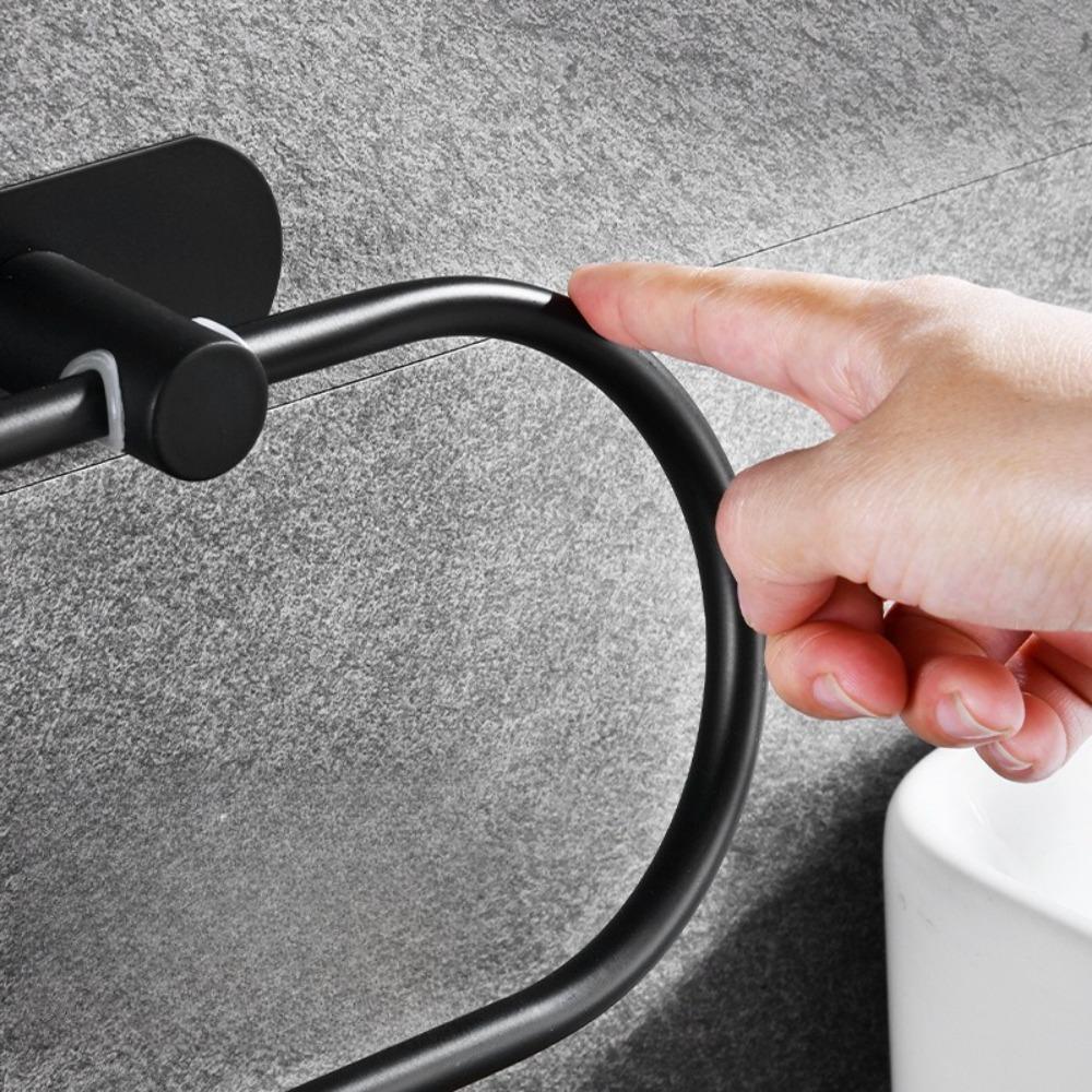Stainless Steel Towel Ring Holder Self Adhesive No Drill Wall Mounted Bathroom Rack for Hand Towel Storage Towel Holder Bathroom