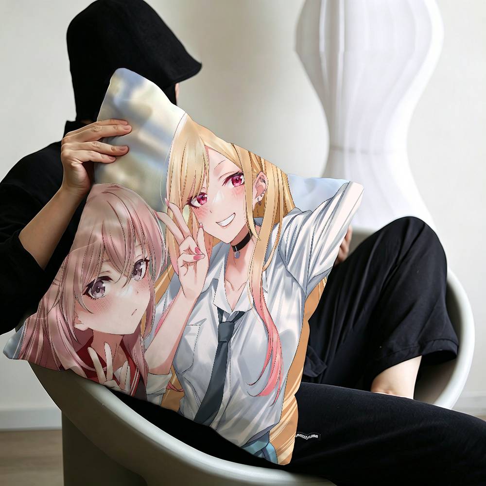 My DressUp Darling MMarin Kitagawa Pillowcase toon Gift Cushion Cover Bedroom Home Sofa Chair Seat Decor pillow case