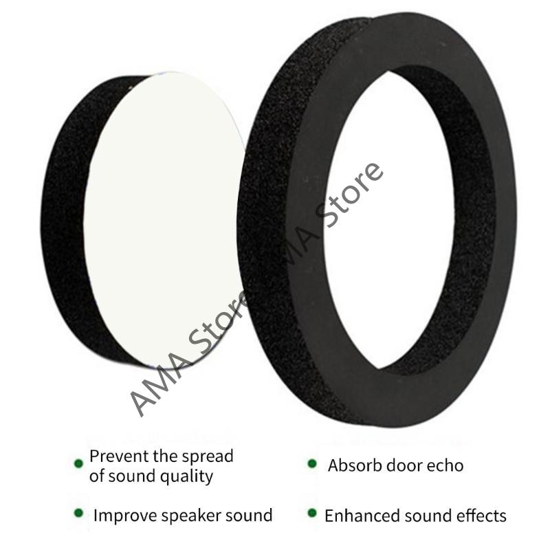 X7JF 6.5" Car Universal Speaker Insulation Rings Soundproof Cotton Pad Bass Door Trim