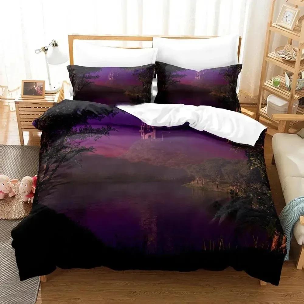 Science Fiction Enchanted Castle Bedding Set Duvet Cover Sheet Printed Bed Set Pillowcase Full Queen King Size Comforter Bedroom