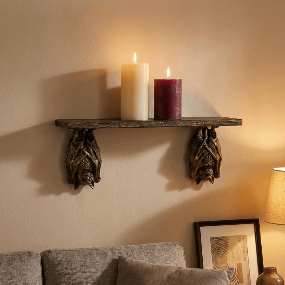 Plastic Hanging Bat Wall Bracket 3D Printed Bat Floating Display Rack Wall Mount Shelf Living Room